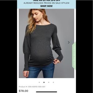 Side Ruched Balloon Sleeve Maternity Pullover